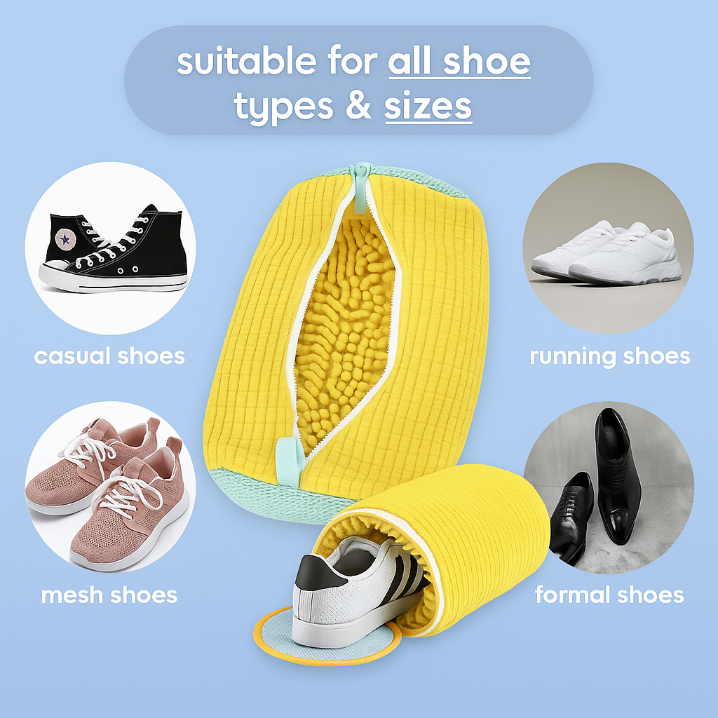 DeepClean Shoe Laundry Bag – 1000+ Soft Bristles for Safe Machine Washing